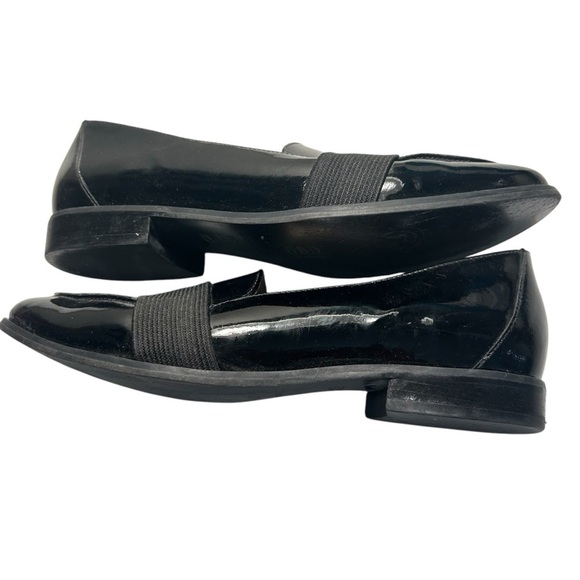 Ukies Womens Black Patent Leather Loafers With Elastic Strap Size 5M - Picture 6 of 10